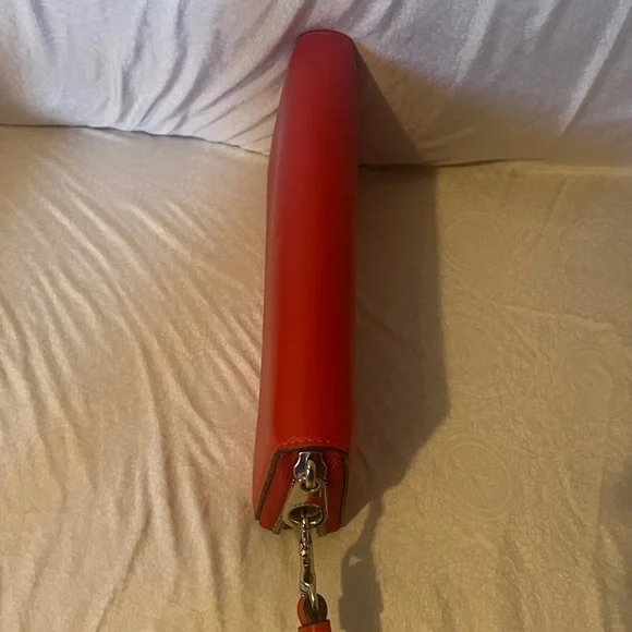 Coach Vibrant Red Leather Wristlet - Picture 6 of 9